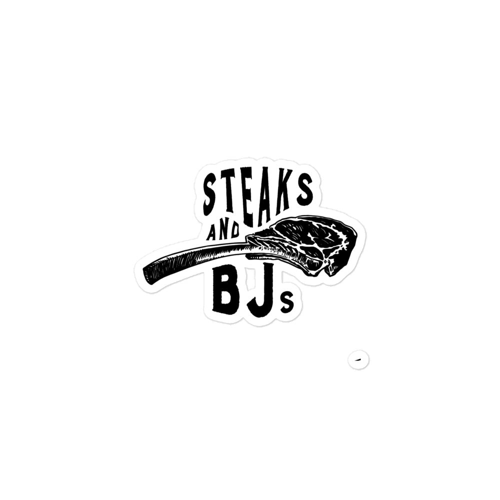 Steaks & BJ's Sticker (Black & White)