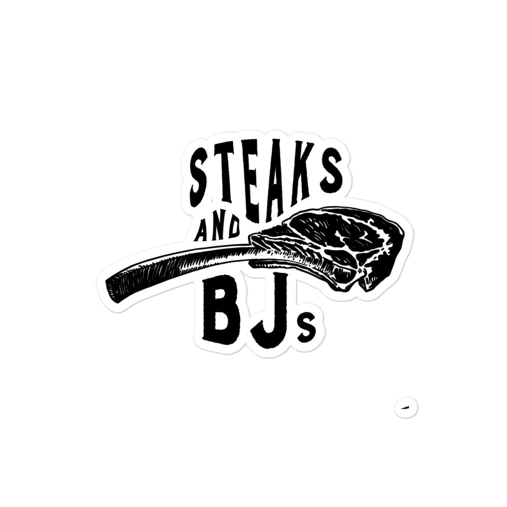 Steaks & BJ's Sticker (Black & White)