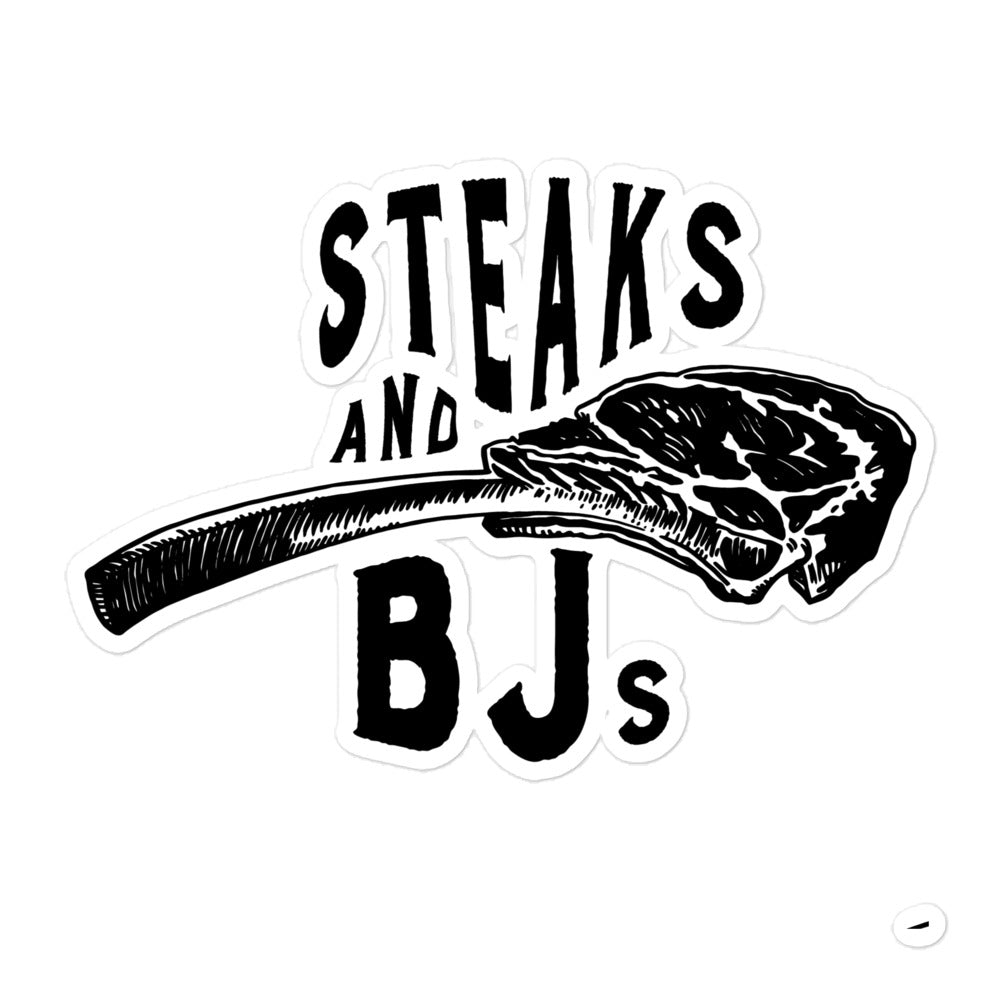 Steaks & BJ's Sticker (Black & White)